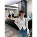 YYFS naistemood vabaaja kevade s&uuml;gise &uuml;hev&auml;rvilise tr&uuml;kiga pikkade varrukatega POLO kaelusega pluusid ja s&auml;rgid S