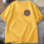 P&uuml;ha Benedictuse medal Katoliku pullover T-s&auml;rk Camisas Mehed Naised Vabaaja Tr&uuml;kitud Puuvillane T-s&auml;rk Vintage Harajuku &Uuml;lem&otilde;&otilde;tmeline T XXXXL