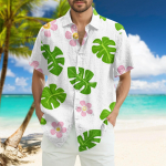 Meeste moodne lahtine Hawaii tr&uuml;kitud l&uuml;hikeste varrukatega rannas&auml;rk XXXXL