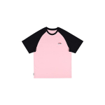 Li Ning Logo Kirjaprindiga V&auml;rviplokiga &Uuml;mara Kaelusega L&uuml;hikeste Varrukatega T-s&auml;rk Unisex T-s&auml;rgid Must Roosa YHSU169-2 4XL