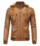 Kapuutsiga nahktagi meeste talve pluss sametist paks nahktagi Meeste pehme nahktagi S must