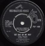 7-tolliline plaat KENNY LYNCH - Get Out Of My Way / One Look At You POP1496 His Master's Vo 1965 UK Pop Kasutatud