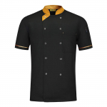 Chef's Jacket Chef Uniform Men's Women's Short Sleeve Cotton Kitchen Chef Jacket Costume Restaurant el Cafe Chef Coat L