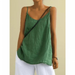 DAFIFY Naiste mood vabaaja suvekevadine &uuml;hev&auml;rviline printimine Varrukateta V-kaelusega pluusid ja s&auml;rgid S