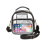 L&auml;bipaistvad PVC naiste v&auml;ikesed k&auml;ekotid, staadioni heakskiidetud naiste l&auml;bipaistev kott, moodne veekindel, lihtsad, lihtsad, rist kehaga &otilde;lakotid 19.5x7x19cm