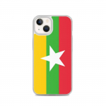 Coque pour iPhone - PIXELFORMA - iPhone 13 - Drapeau de la Birmanie - Silikoonist supp - Design l&eacute;ger
