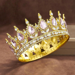 Luksuslik V&auml;rviline Barokne Kuninganna Kroon V&auml;rviline S&auml;delev Rhinestone Pulmakroon Pruut Printsessi T&auml;isring Tiara Peapael Peaehted