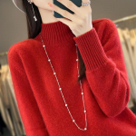 Naiste ka&scaron;miirkampsun Qinghe ka&scaron;miir 30% ka&scaron;miir 70% vill s&uuml;gis-talvine pullover soe ja moekas XXL punane