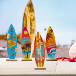 4 Pieces Surfboard Table Decoration Welcome to Paradise Sign Tropical Bar Sculpture Decor Beach
