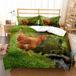 Talu Kana Kuningas Kuninganna T&auml;ielik Tekikott Kana Armas Tibu Voodipesu Komplekt Pere Loomade Tekikate 2/3 tk Pol&uuml;ester Tekikate 70x133cm 2pcs