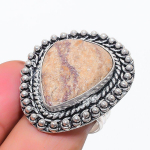 Natural Ghost Eye Jasper Gemstone 925 Sterling Silver Jewelry Ring Size 8 t9s85