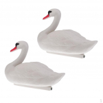 2 Pieces Floating Swan Decoy for Garden people Ornament