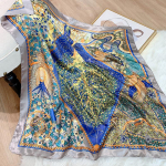 Siidist Ruudukujuline Sall Naiste Luksuslik Peaehe Prindiga Sallid Naissoost Hijab Juuksepael Vanaaegne Kaelasall Daamide Pa&scaron;miina Bandana 90x90cm