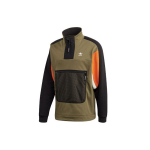 Adidas Originals Trefoil PT3 1/4 t&otilde;mblukuga p&uuml;stkraega liibuv dressipluus Meeste pealisr&otilde;ivad Oliiviroheline GC8699 XS