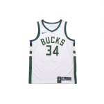 Nike Giannis Antetokounmpo Swingman s&auml;rk, Milwaukee Bucks nr. 34 Meeste s&auml;rk Valge 864429-100 S