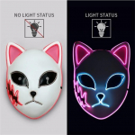 Halloweeni kassi n&auml;omask naistele Halloweeni helendavad LED-maskid Anime Cosplay maskid Halloweeni j&otilde;ulupeo valgustusega kassi maskid