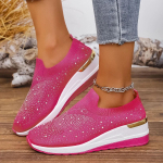 Moodsad Uued Naiste Kiilud Platvormiga Tennised &Uuml;mara Ninaga Vabaaja Tennised Moodsad Slip-on Libisemiskindlad V&otilde;rkkingad Bling Naistele Suurused 36 43 36