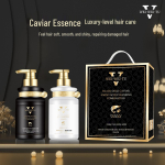 Must Kuld Kaaviar Aminohapete &Scaron;ampoon ja Palsam Komplekt: Pikaajaline l&otilde;hn, toitev ja rasukontroll 500ml + 500ml