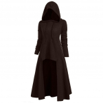 Naiste moe kapuutsiga pluss suuruses vintage mantel k&otilde;rge madal kampsun pluus Tops XXXXL kohv