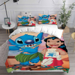 Lilo&Stitch Voodipesukomplektid Multikakomplekt Tekk Voodikate Tekikott Padjap&uuml;&uuml;r 2-3 Osaline Komplekt Lastele T&auml;iskasvanute Magamistoa Dekoor EU Single 135x200cm