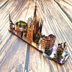 Maailma stiilis linna siluett Arhitektuur T&auml;navavaade 3D metallist pusle Pariis Veneetsia San Francisco Shanghai DIY kokkupandavad mudelkomplektid black