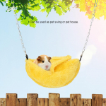 Small Warm Plush Banana shaped Pet Nest House for Hamster Hammock Bed(Yellow) kollane