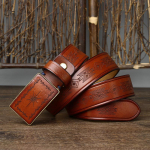 Meeste vintage laseriga nikerdatud mustriga rihm Trendikas k&auml;sitsi valmistatud sileda pandlaga ehtsast nahast puhtast veisenahast teksarihm 130cm