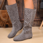 Mood 2025 Uued Retro &Otilde;hulised Hingavad K&otilde;rge s&auml;&auml;rega Ratsu Saapad Suvised K&otilde;rgendatud Matist Nahast Pikad Sandaalid 35 hall v&auml;rv