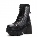 Mood, 11 cm k&otilde;rguse platvormiga naiste &otilde;&otilde;nsa p&otilde;lvega poolsaapad Naiste suvesaapad Disainer ehtsast nahast &otilde;huv&otilde;rgust ZIP naiste lahedad saapad 34 must