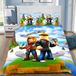 3D M&auml;ng R-Robloxes Tekikott Padjap&uuml;&uuml;r M&auml;ngustseeni Prindiga Voodipesukomplekt T&auml;iskasvanud Poiss T&uuml;druk Magamistoa Kaunistus &Uuml;hekordne Kahekordne Suur 100x135cm-2pcs