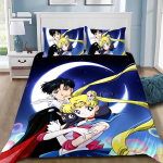 S-Sailor M-Moons T&auml;iskasvanu Poiss T&uuml;druk Magamistoa Kaunistus &Uuml;he Kahekohaline Suur Suurus Tekikott Padjap&uuml;&uuml;r Voodipesu Komplekt Jaapani Anime Armas EU Single(135x200cm)