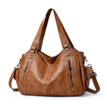 Naiste &Otilde;lakott, Crossbody Kott, Suure Mahutavusega, Kvaliteetne Pehme Nahast K&auml;ekott, T&ouml;&ouml;le Kandmiseks Neetidega T&otilde;mblukuga Kott 39*14*25cm brown