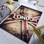 Vintage Londoni linna kaarditr&uuml;kiga vaip elutuppa, magamistuppa, voodi k&otilde;rvale, diivani ette, p&otilde;randamatt, moodne kodu kaunistus, suur ala vaip 40x60cm (16x24in)