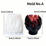 3D Halloweeni s&uuml;dant hoidev l&otilde;hnav k&uuml;&uuml;nal, silikoonvorm, erineva stiiliga s&uuml;damekujuline k&uuml;&uuml;nlavorm Halloweeni p&uuml;hadekaunistus