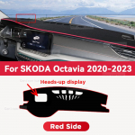 SKODA Octavia 2020-2023 2022 Autode Armatuurlaua Kate Matt P&auml;ikesekaitsekate V&auml;ltige Valgustusmatt Instrumentide Vaip Kaitse Tarvikud Polyester fiber&Left Rudder