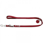 Laisse r&eacute;glable en cuir - HUNTER - Rouge - 1,3 x 200 cm - Multi-positions - R&eacute;sistante punane