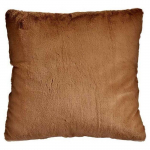 Coussin - Non pr&eacute;cis&eacute; - Marron - Cuir synth&eacute;tique - 60 x 60 cm - Texture douce pruun