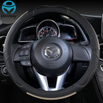 for Mazda 2 Mazda Demio 2002~2022 Genuine Leather Car Steering Wheel Cover Cowhide Sport Auto Accessories beež