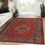 Klassikaline Punane P&auml;rsia Vaip Traditsiooniline Medaljoniga Vaip Vanaaegne Stiil Elutoa Sisustus Pestav Vaip Libisemiskindlad Vaibad Retro Dekoratsioon 80x120cm