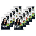 Nisha Naturaalne Must Henna Juuksev&auml;rvi Pulber Pakk 10 tk X 10 g Amoniaagivaba Hallide Katvus Meestele Naistele K&otilde;ikidele Juukset&uuml;&uuml;pidele