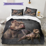 Pitbulli Muster Voodipesu Tekikott Komplekt Tekikott Padjap&uuml;&uuml;r Kodu Kaunistus S&uuml;nnip&auml;evakingitus (1 * tekikott + 2 * padjap&uuml;&uuml;ri, ilma s&uuml;damikuta) 135x200cm gray