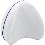 Coussin entre les jambes - Mod&egrave;le ergonomique - M&eacute;moire de forme - Taie lavable - Hypoallerg&eacute;nique valge