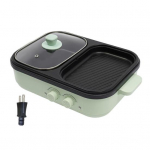 Elektriline kuum pott ja grillpann 2-&uuml;hes kleepumatu kuum pott praepann klauskaane ja kiirk&uuml;tte, kahetemperatuurilise juhtimise, &uuml;lekuumenemiskaitse ja portatiivsusega US Plug