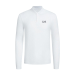 Emporio Armani Ea7 S&uuml;gis/Talv24 &Uuml;hev&auml;rviline logoga pikkade varrukatega polos&auml;rk Meeste pealisr&otilde;ivad Valge 8NPF15-PJVQZ-1100 L