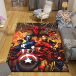 1 tk Marvel Avengers Superkangelaste piirkonnamatt, libisemiskindel p&otilde;himatt, koomiksitegelaste disain, pehme samet, ruumidekoratsioon, pestav 80cm by 120cm brown