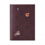 Louis Vuitton Monogram Forest kaetud l&otilde;uendist passihoidja Meeste aksessuaarid Burgundi M27099 Box(Basic Set+Box)