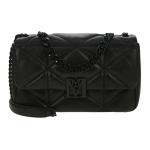 MCM Travia Logo Stiilis Tepitud Kett-&Otilde;larihmaga Lambanahast Crossbody Kott V&auml;ike Naiste kott Must MWSCALM03BK001 Basic Set (Bag+Dust Bag)
