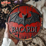 Bacardi Bat Logo alumiiniumist m&auml;rk  . 7,8 &uuml;mmargune vintage tahvel baari, restorani v&otilde;i troopilise sisekujunduse jaoks. puhas