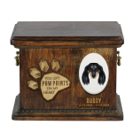 Dachshund Long-haired, Wiener dog, Badger dog - urn for dog ashes, personalized urn with engraving, commemorative box for dog ashes by Art-Dog brand