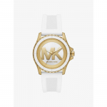 Michael Kors Suur Everest Kuldse Tooni ja Silikooniga K&auml;ekell MK7535 valge